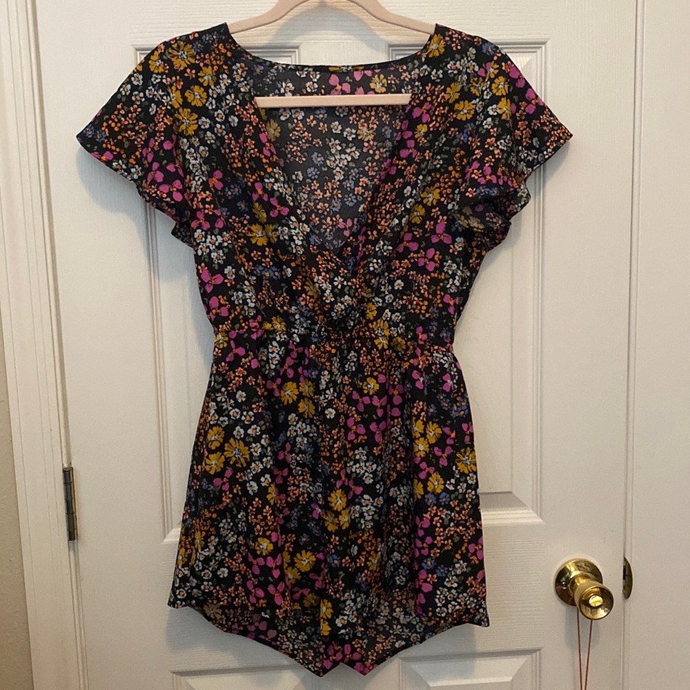 Barbiecore Floral Romper